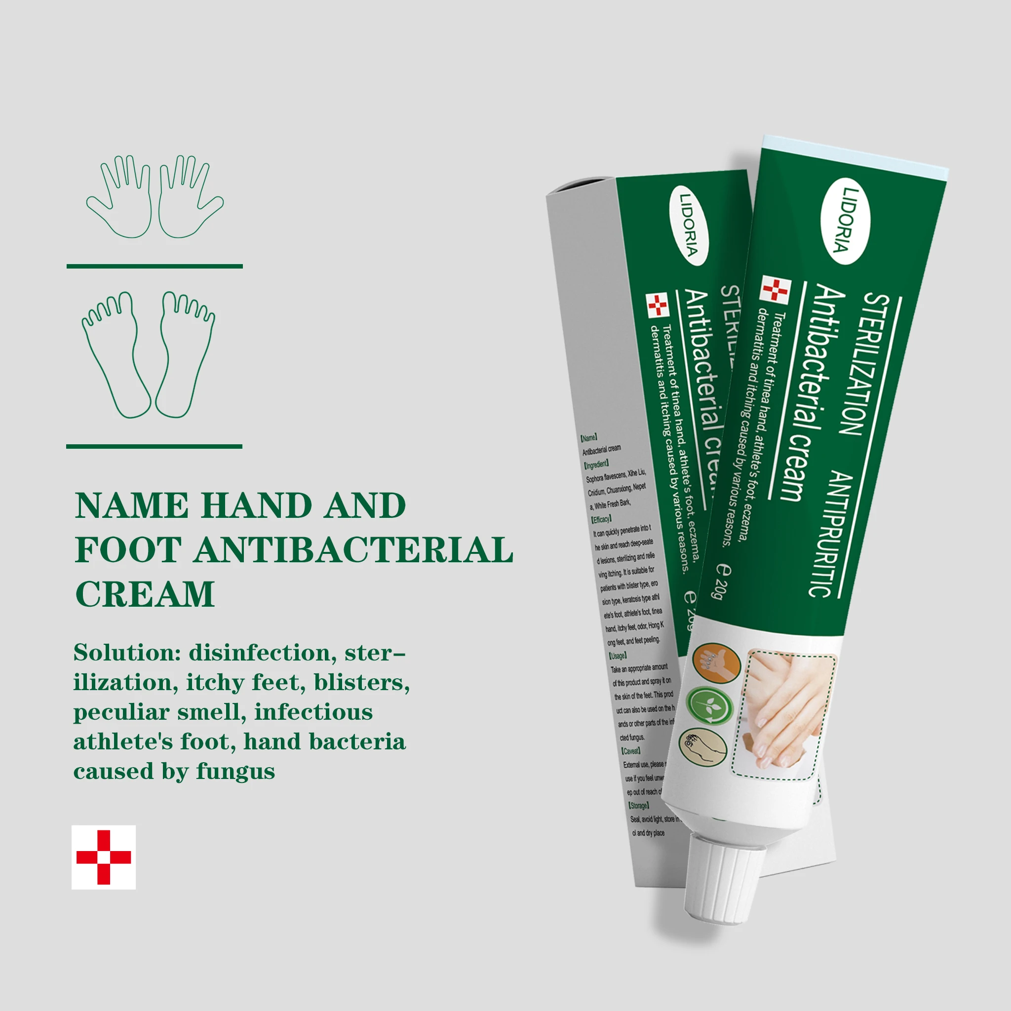 LIDORIA Wholesale Safe And Effective Anti Bacterial Cream Repair  Anti-cracking 20g Foot Itchy Cream| Alibaba.com