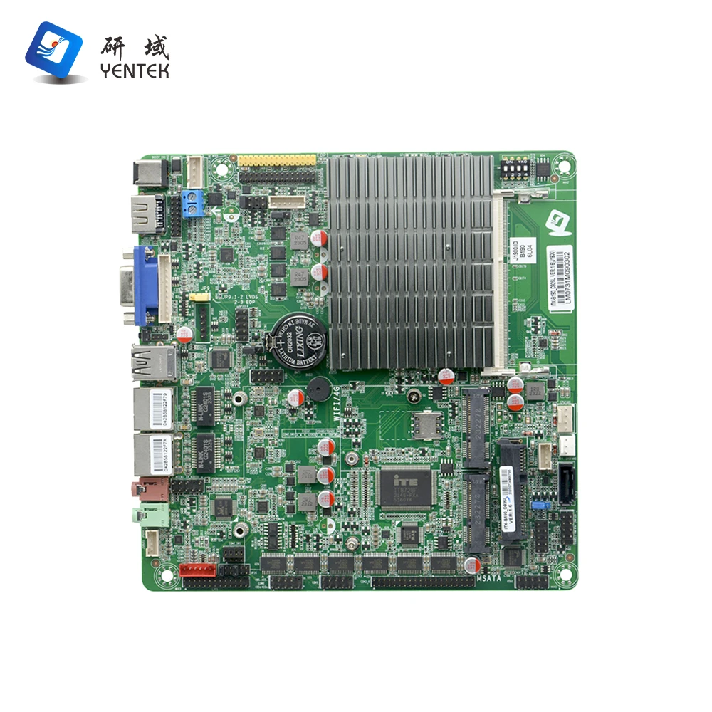 Mini Itx Motherboard Intel J1900 Quad Core DDR3 MSATA Win10 Linux Ubuntu HD VGA LVDS LAN 2 COM Fanless Industrial Motherboard