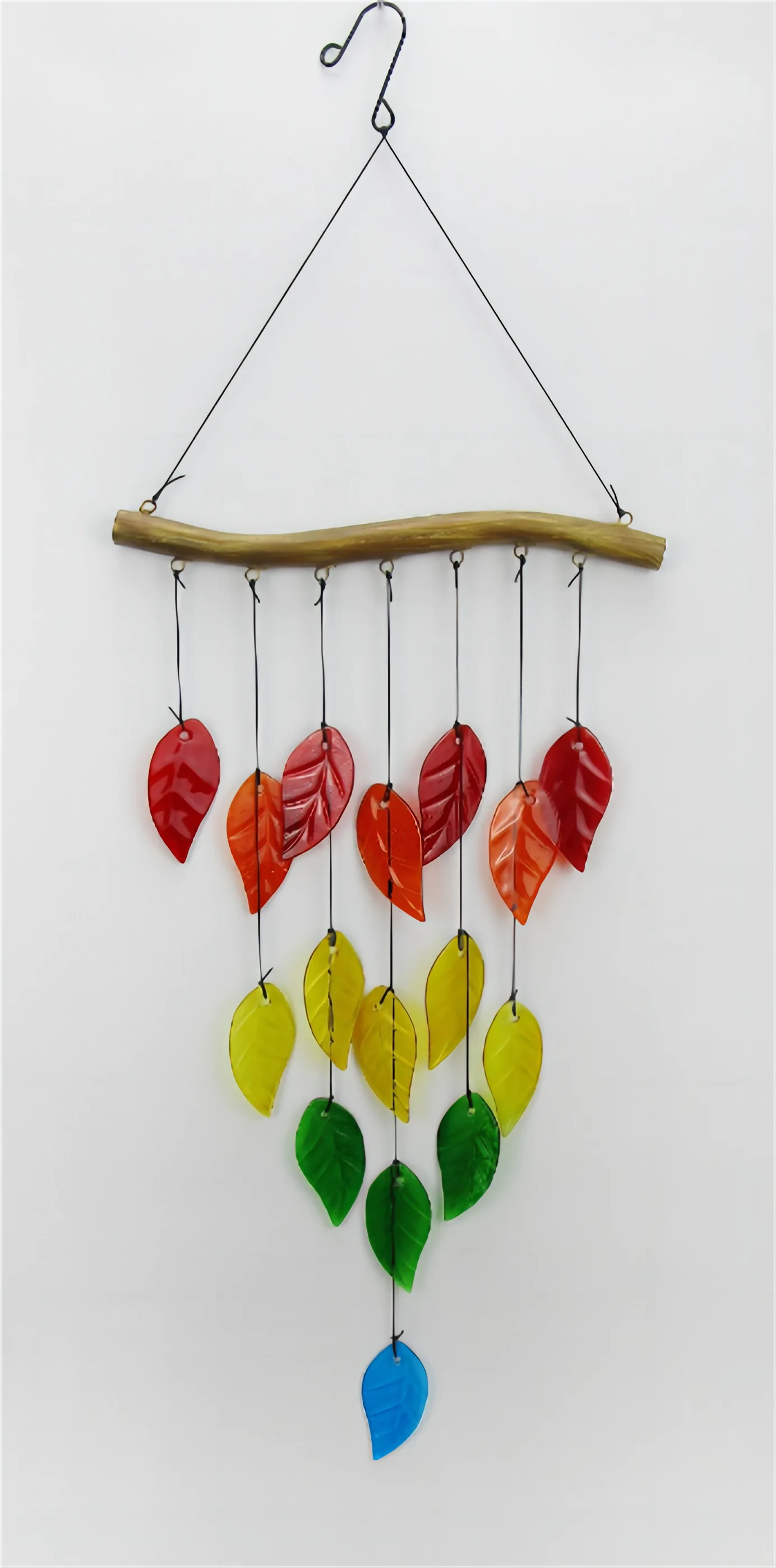 Glass leaf Wind chimes Bells Pendant  Outside Yard  Hanging leaf  Wind Chimes 1