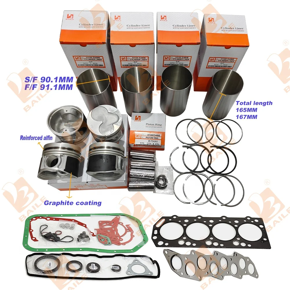 D4bb Engine Overhaul Rebuild Kit For Hyundai Hc20 H100 Forklift Truck ...