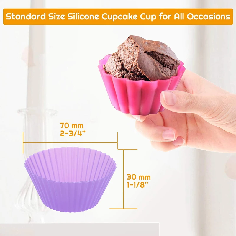 custom colorful different shape silicone cupcake liners baking mold reusable baking cup nonstick pastry muffin cups molds