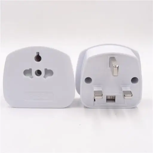 Gelongtu 13A Electrical Plug Adaptor Hk Triangle British Standard to Non-Grounding Plug with 3 Outlets ABS Shell