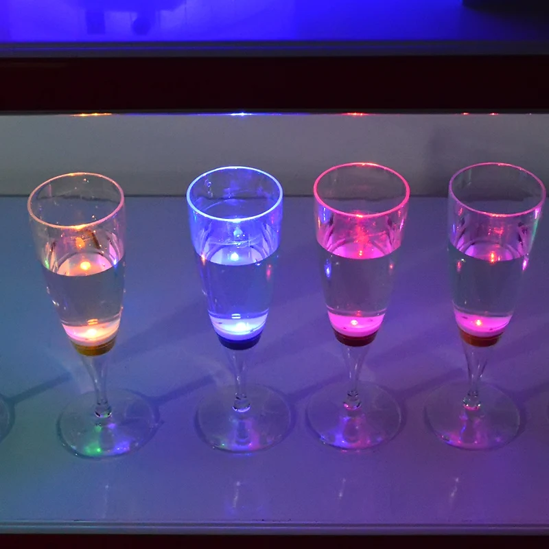 Cheap clear LED RGB Colorful Light up Promotional Celebration Party bar Weeding Plastic Led champagne Cups