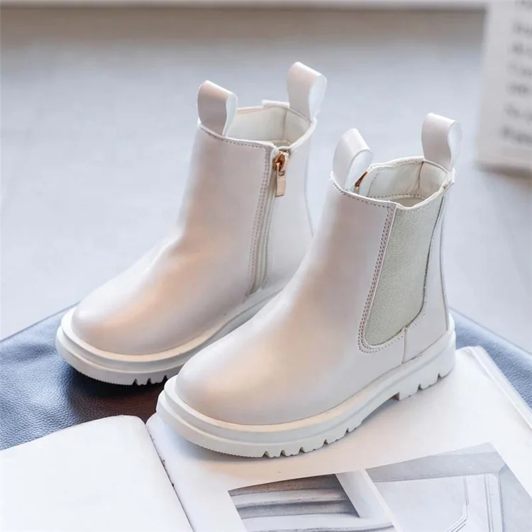 Детские Модные кожаные ботинки средней длины в Корейском стиле, оптовая продажа, Новинка осени 2020, короткие ботинки на мягкой нескользящей подошве для девочек
