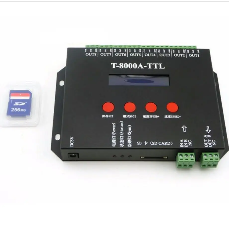 T-8000A-TTL LED Controller - 8192 Pixels, DMX 512 Programmable