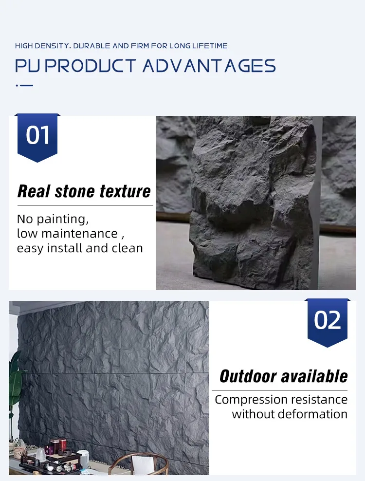 Modern-Style Wall Polyurethane Foam Stone Decorative Mountain Rock ...