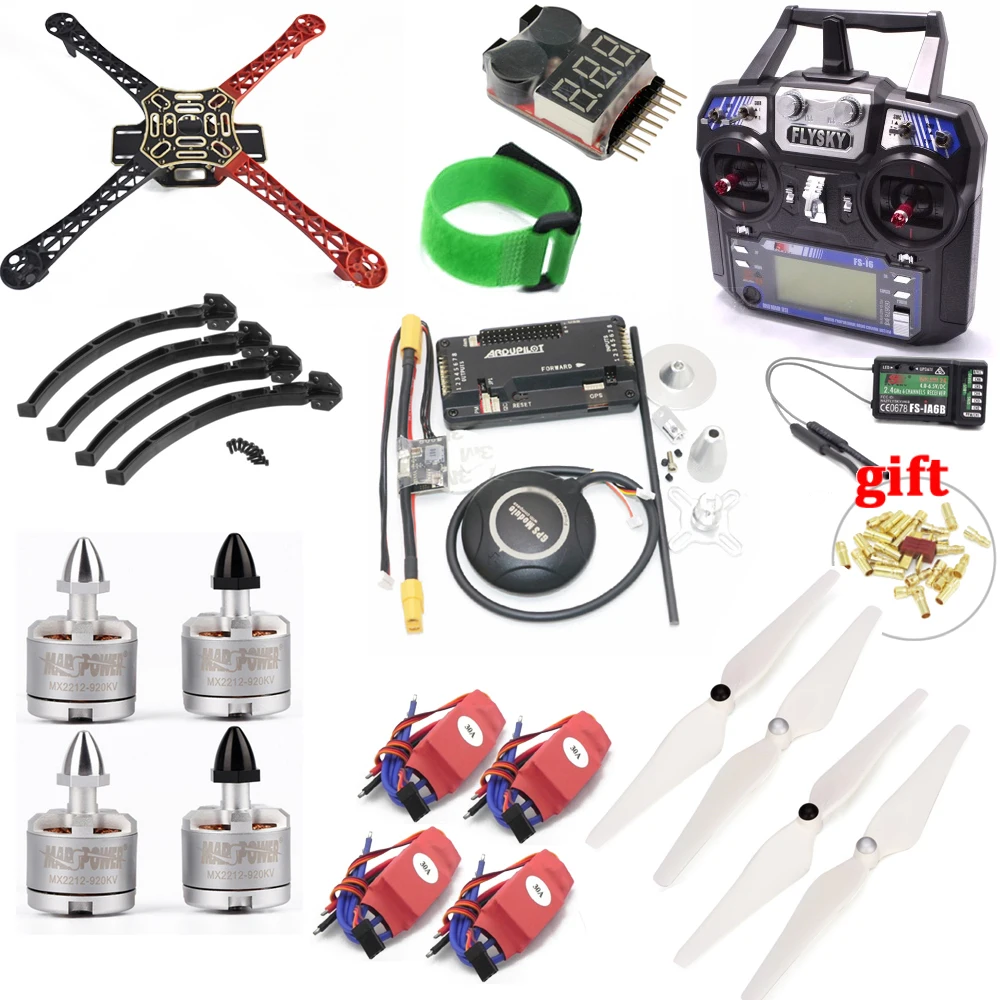 F450 450mm Quadcopter Frame Kit with APM2.8 Controller Board 7M GPS 30A Simonk Esc 2212 920kv Flysky FS-i6 TX for Rc Quadcopter