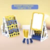 Yellow bookshelf+back toyshelf+adjustable drawing board+chair
