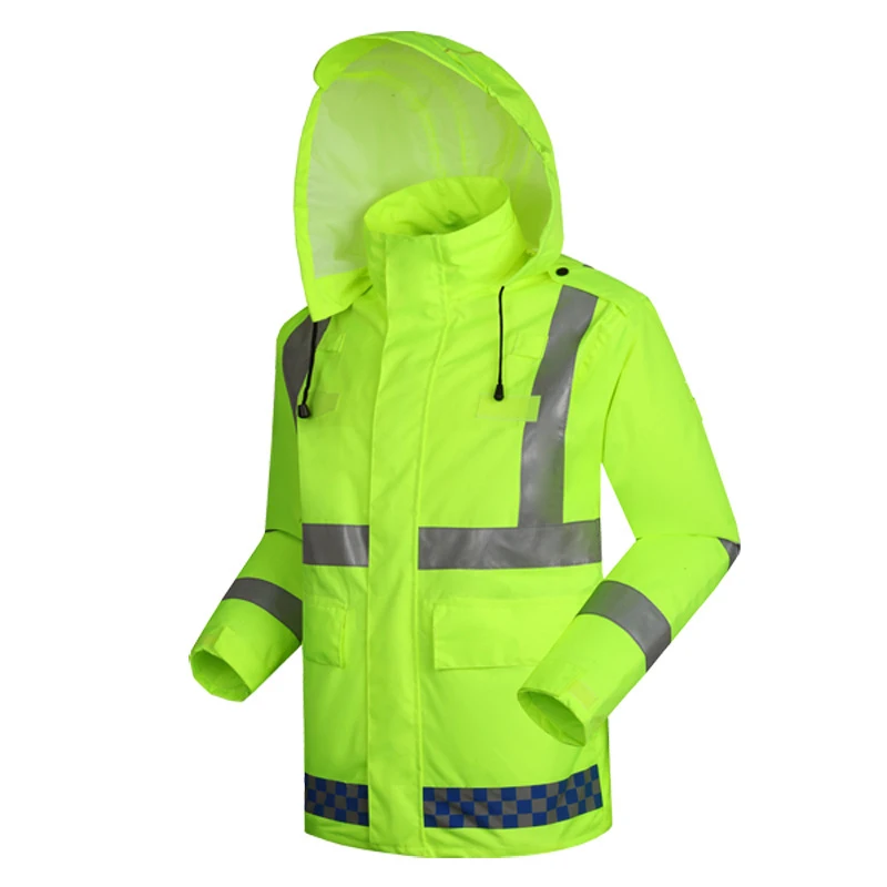 Factory direct Reflective jacket pant set raincoats wholesale road work clothes outdoor cycling jacket set