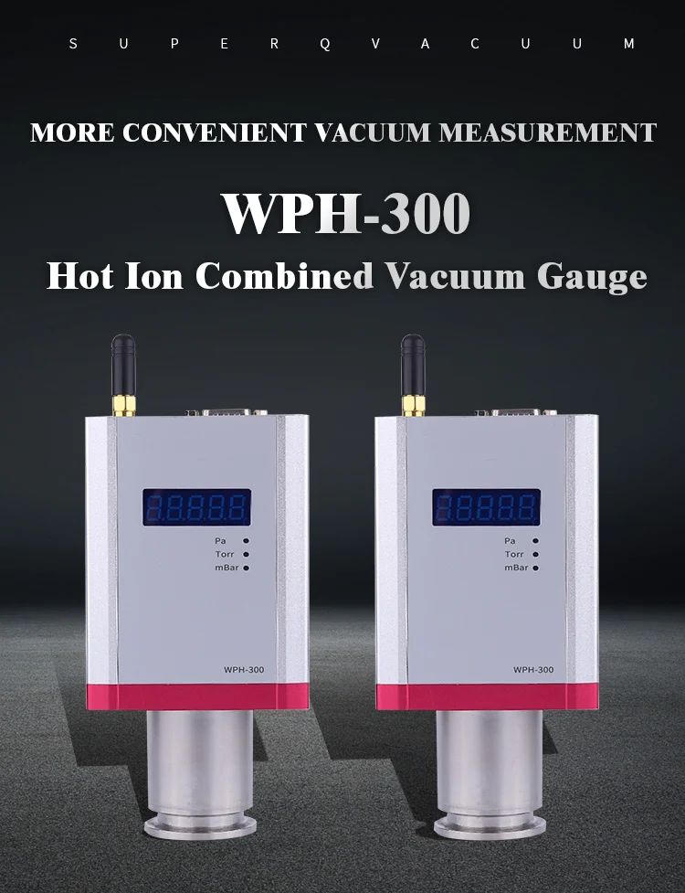 Digital High Vacuum Pirani Vacuum Gauge Wph300 Kf25 Vacuum Sensor Rs485