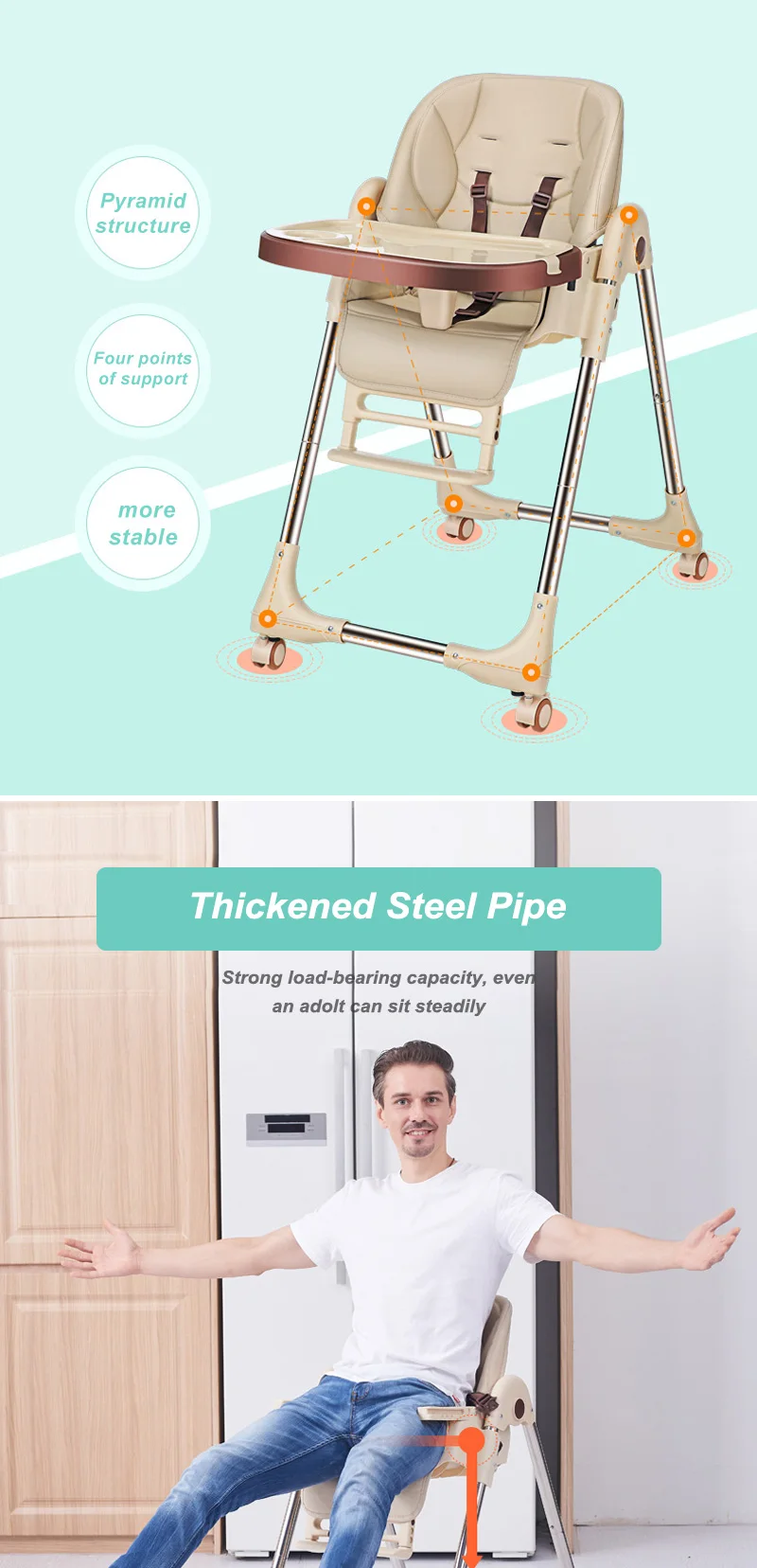 Kiddie Price Portable Multi-function 3-in-1 Acrylic Foldable Safety Dining Adult Plastic Chair for Bathroom Use factory