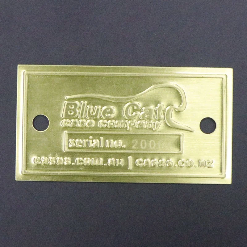 Custom Metal Golden Name Plate Maker Stamped Engraved Brass Nameplate