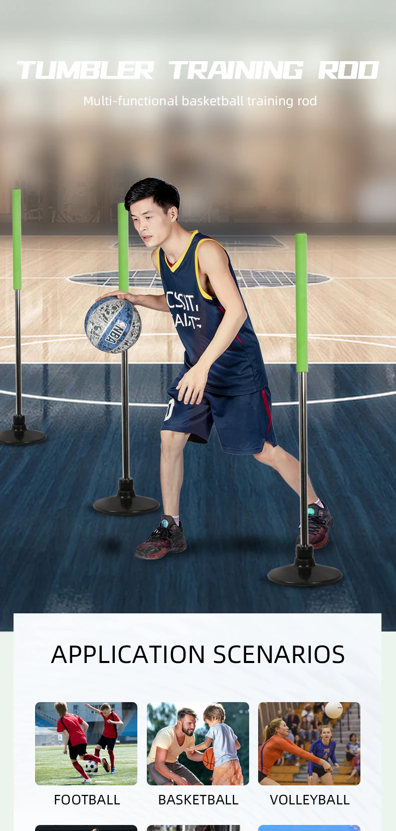 Wholesale Agility Pole Tumbler Training Rod Flexible Speed Reaction