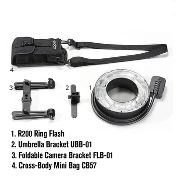 Godox R200 200W LED Ring Light Speedlite Flash Light Head for Sony Canon Nikon Fuji Olympus Camera Godox AD200 AD200Pro Flash detail image