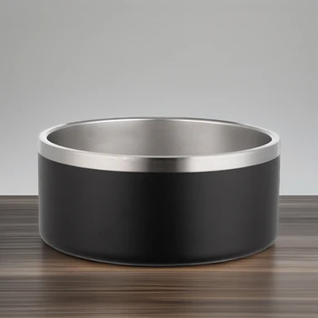 64oz Double-Walled Stainless Steel Dog Bowls Non-Slip Metal Pet Feeder with Rounded Shape Automatic Feature for Food and Water