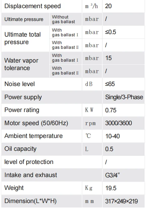 NADE VSV-20 High Reliability 20m3/h VSV Single Stage Vacuum Pump