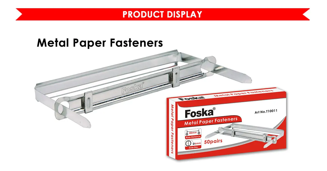 Metal Paper Fasteners (Foska) - BOSS - School and Office Supplies