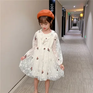 Kids New Style White Children Clothing Cute And Simple Dress Outfit Dresses For Student Gilrs Wearing