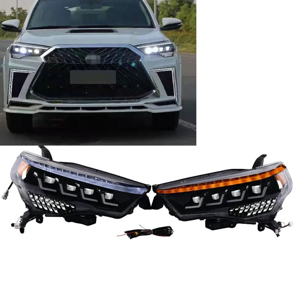 auto parts modified upgrade new style Sequential Turn Signal headlight headlamps for TOYOTA 4Runner 2014-2021