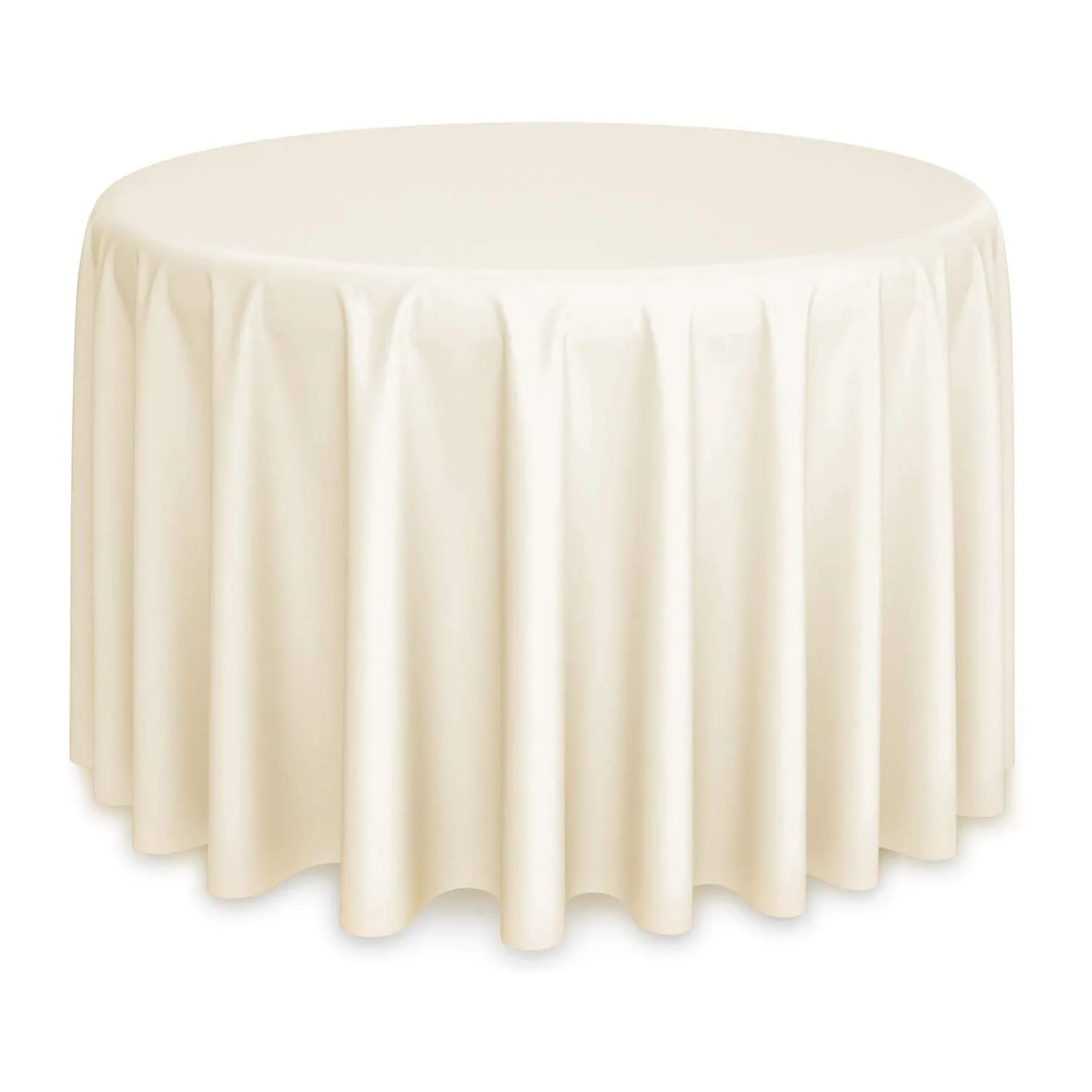 Luxury 132 Round White Table Cloth Wedding Polyester 120 Inch Round
