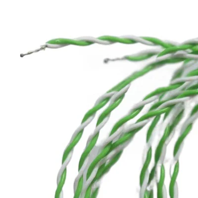 1 Meter Green and White Color Twin Twisted K Type Weld Thermocouple Wire  with Connector