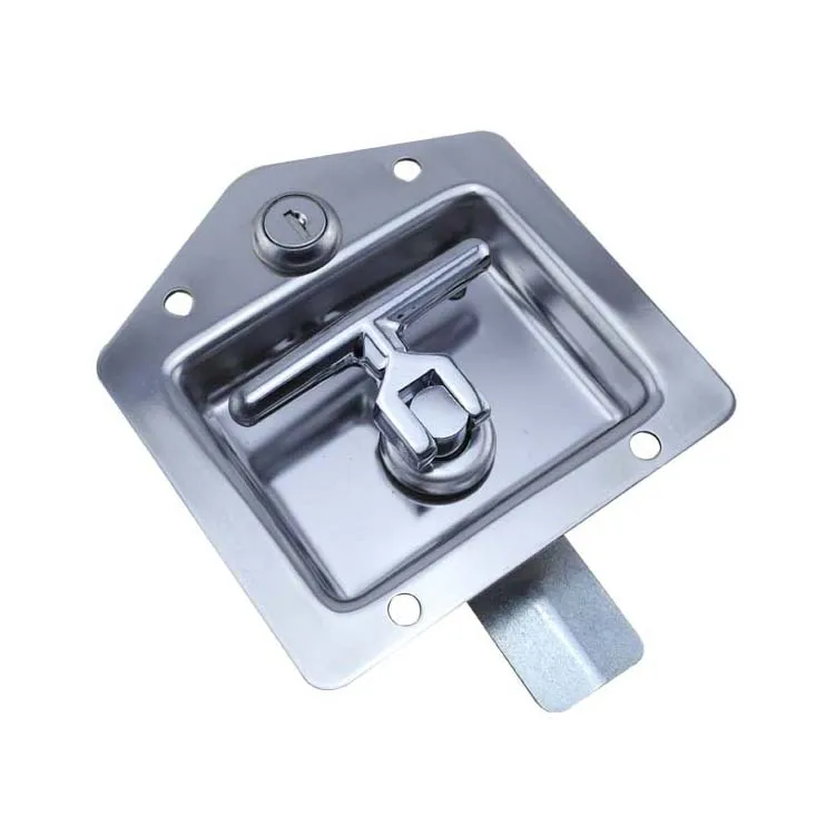 Stainless Steel Flush Mount Key-Locking Recessed Folding T Handle Tool Box Lock