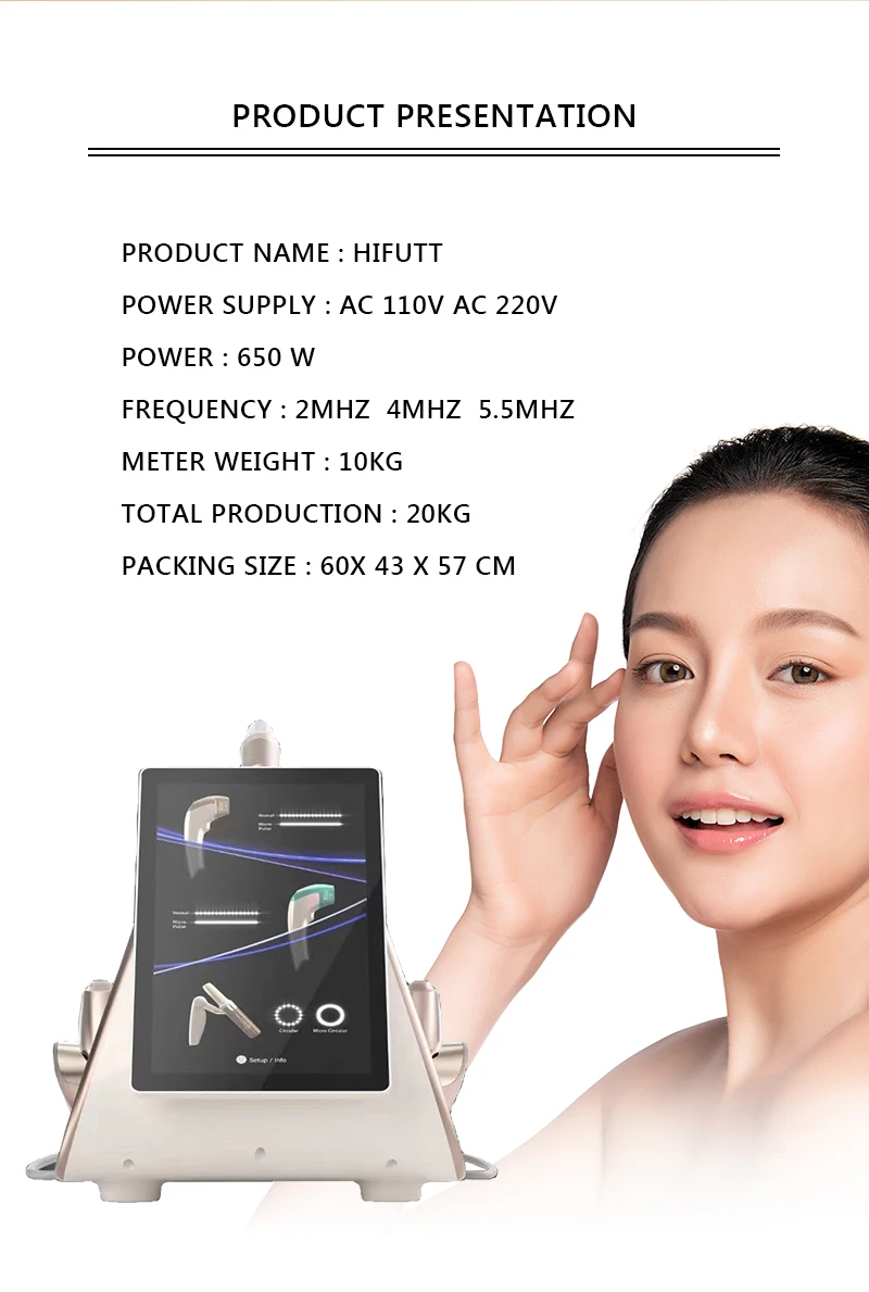 Gold TT Hifu 3 In 1 Hifu 360 Rotation 9D 12D Face Tightening Wrinkle Removal Machine Professional Hifu