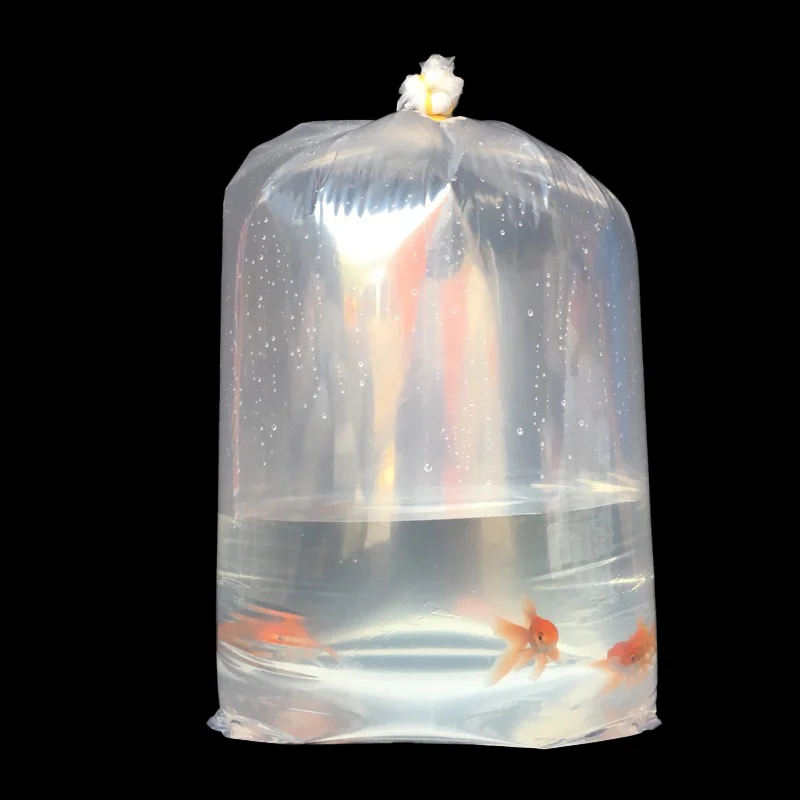 Factory Custom Transparent Inflatable Oxygen Bag Plastic Live Fish Shipping Air Packing Bags