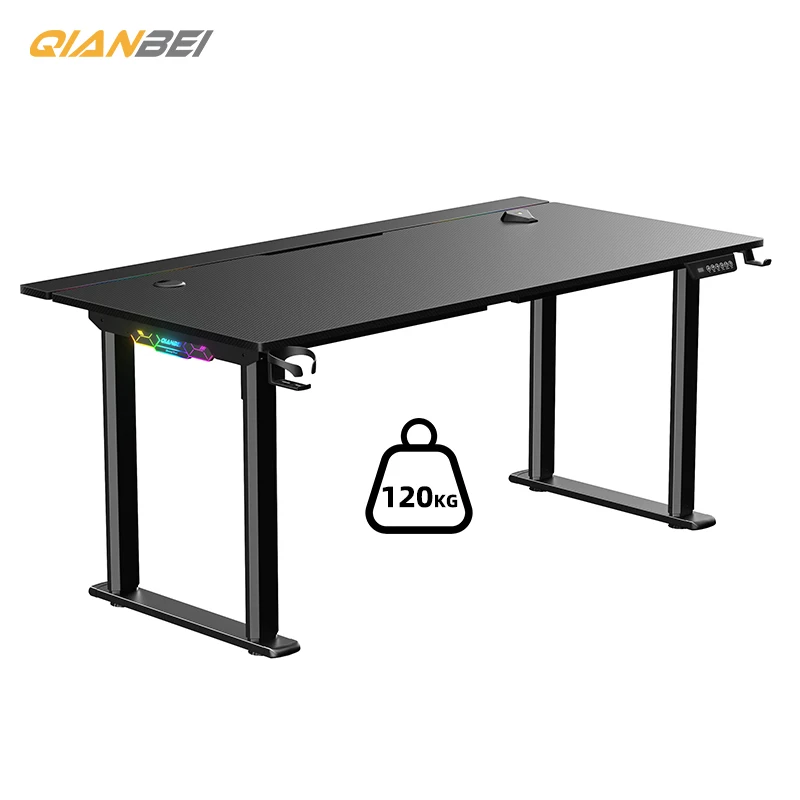 Hight Adjustable Standing Table QB Adjustable Gaming Table with Rgb Lights Electric Adjustable Gaming Table