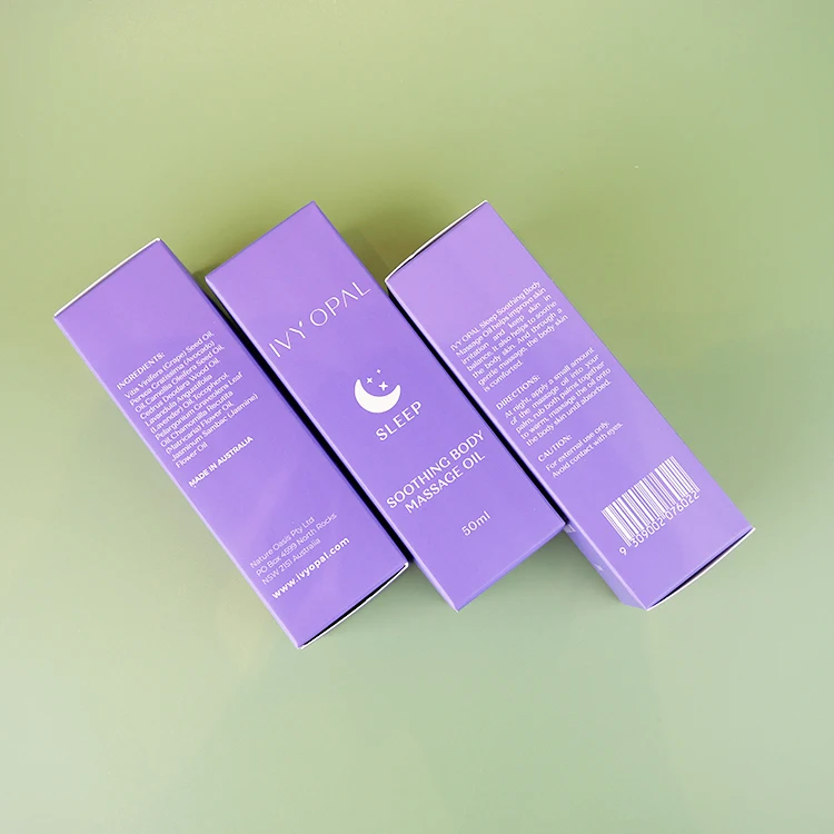 Eco Friendly Custom Logo Printed Folding Carton Cosmetic Card Paper Essential Oil Bottle Packaging Box for Small Business