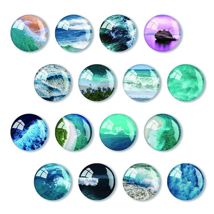 product wholesale cheaper ocean series souvenir refrigerator magnet 3d custom crystal glass fridge magnet-33