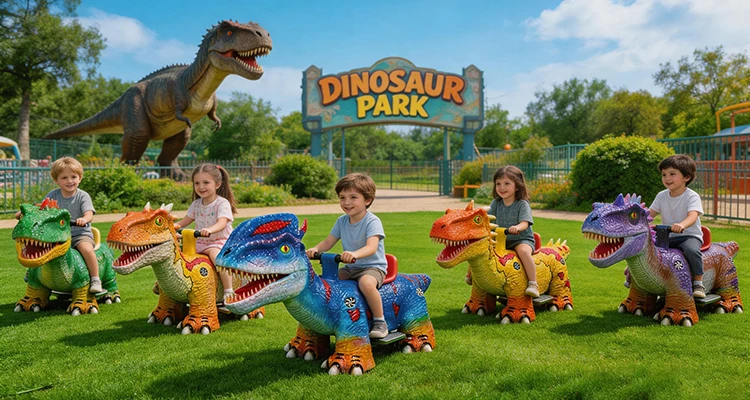 Animatronic Realistic Electric Dinosaur Ride Simulated Scooter Coin ...