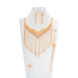 New Arrival 18K Dubai Jewelry Set for Women Luxury 24K Gold Plated for Anniversaries