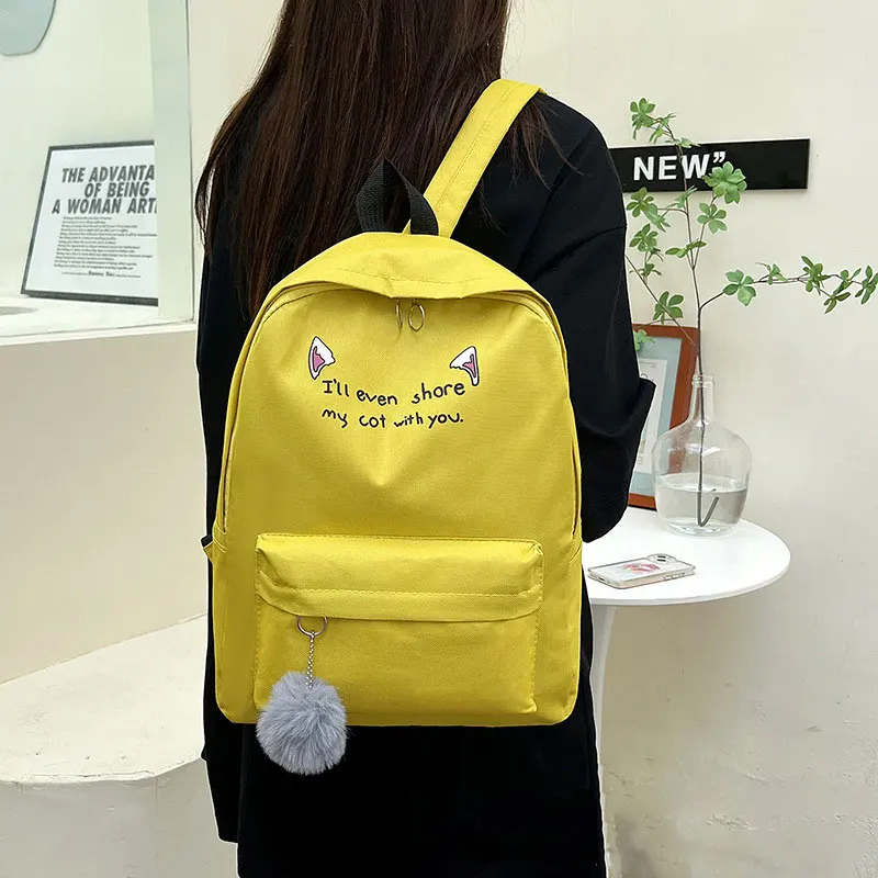 Casual Student School Hand Bags Set Cartoon Cat School Backpack - Buy ...