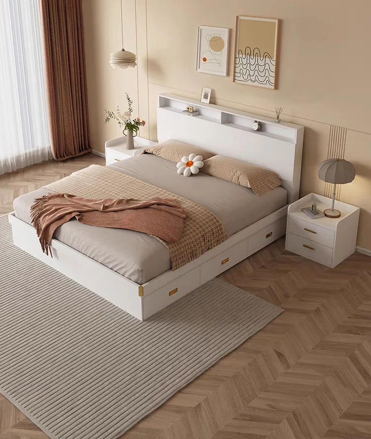 ウッドプラットフォームベッド（ラグジュアリーモデル）　クイーンサイズ ウッドプラットフォームベッド（ラグジュアリーモデル） クイーン