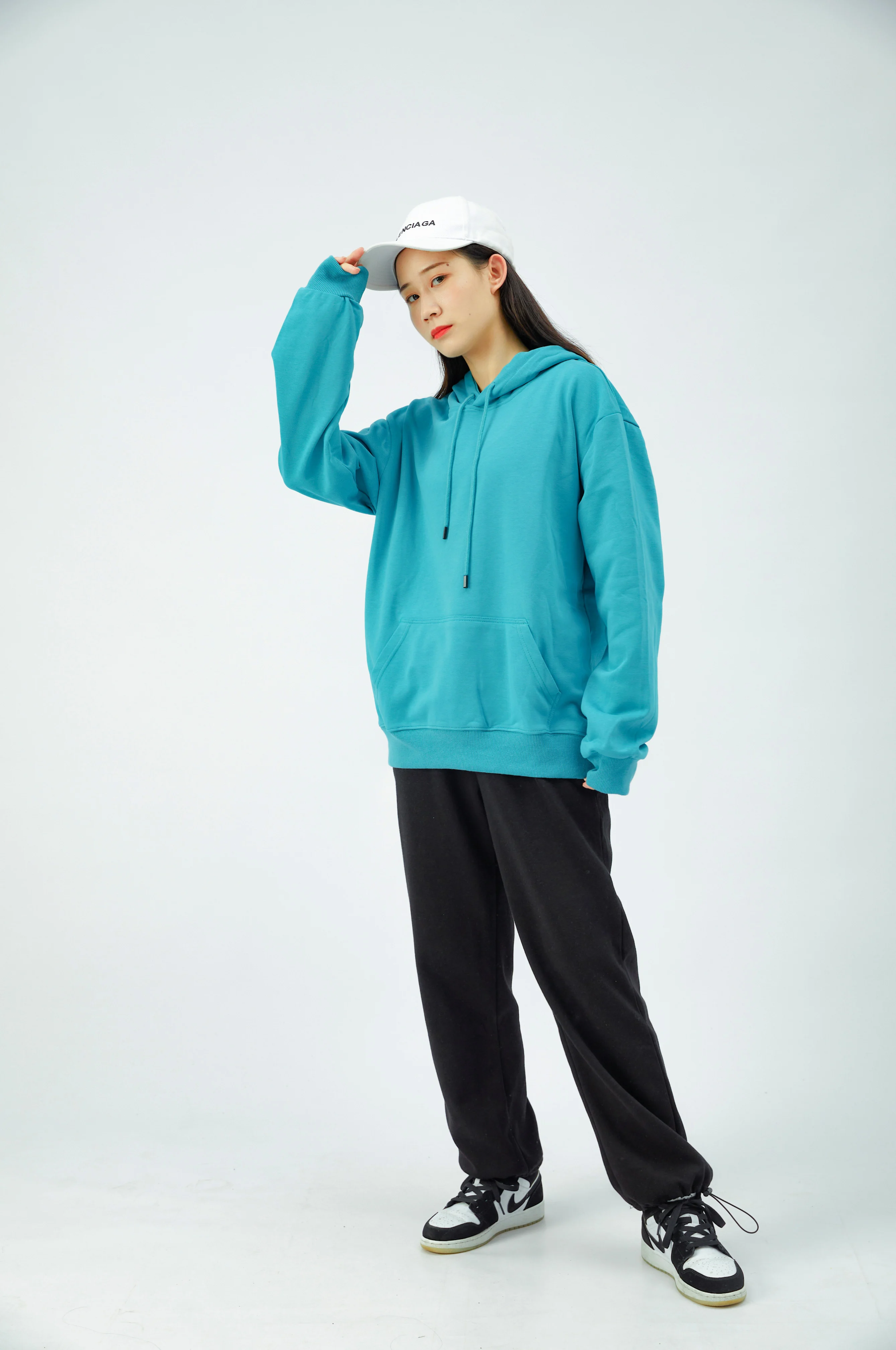 Custom High Quality heavyweight man's blank 320Gsm 100% cotton terry plus size hoodie multicolor uni