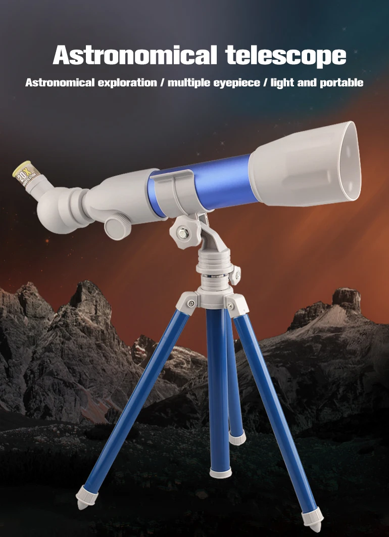 Early education science kids plastic monocular telescope toy STEM child astronomical telescope toy with tripod