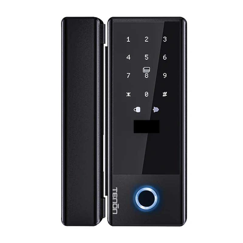 TENON K5 Remote Control Digital Fingerprint Lock Automatic Smart Glass Door Lock