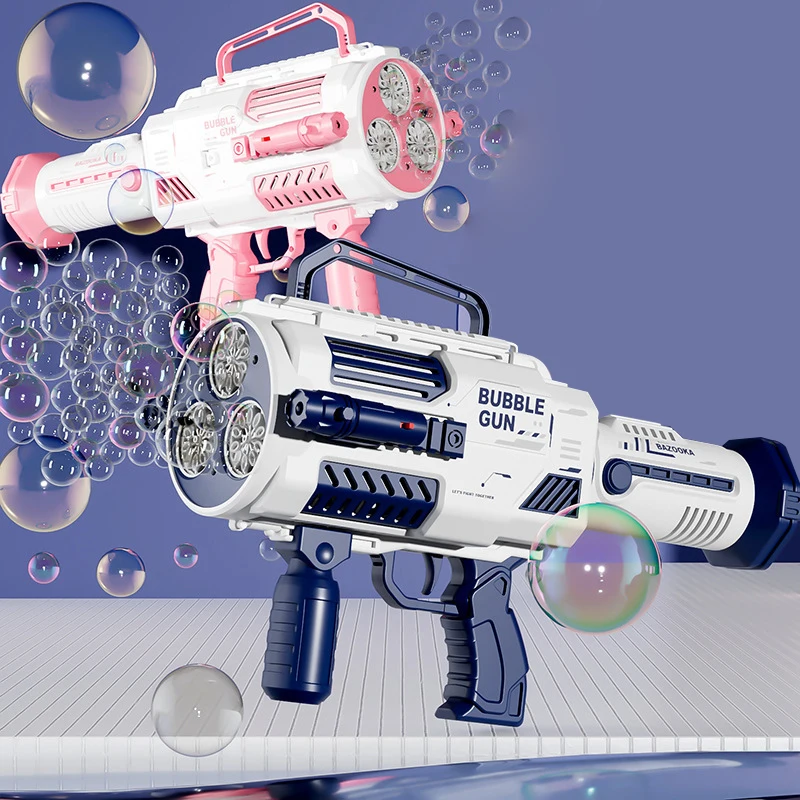 2022 summer Bubble gun Game toy set Gatling Electric Bubble Blower Toy  Fully Automatic Boy Toys Bubble Shooter Gun