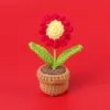 Red-daisy potted plant-mini wool basin