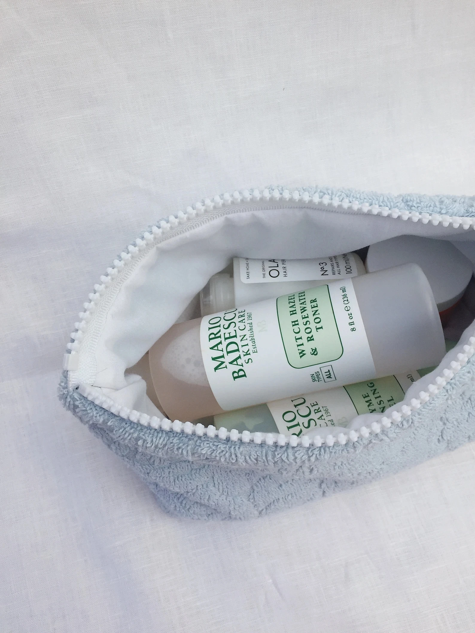 Snow White Terry Cloth Terry Towelling Cosmetic Makeup Bag Toiletry