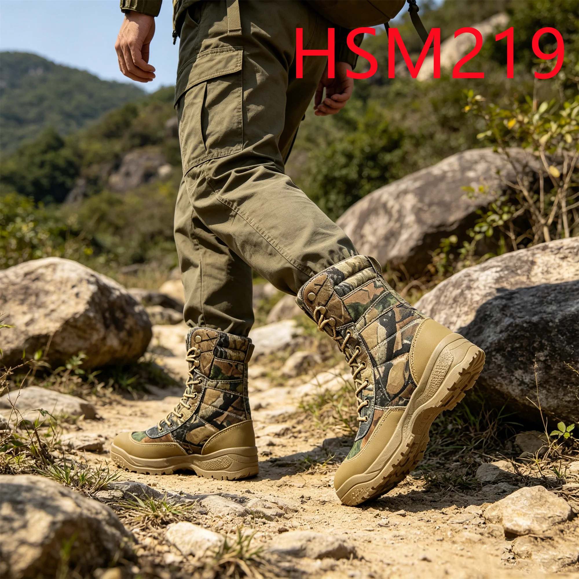 HY, Sepatu Bot Berburu Tahan Robek untuk Patroli Perbatasan, Mudah Disamarkan, Harga Grosir, Sepatu Bot Tempur Kokoh dengan Sol Tahan Benturan HSM219