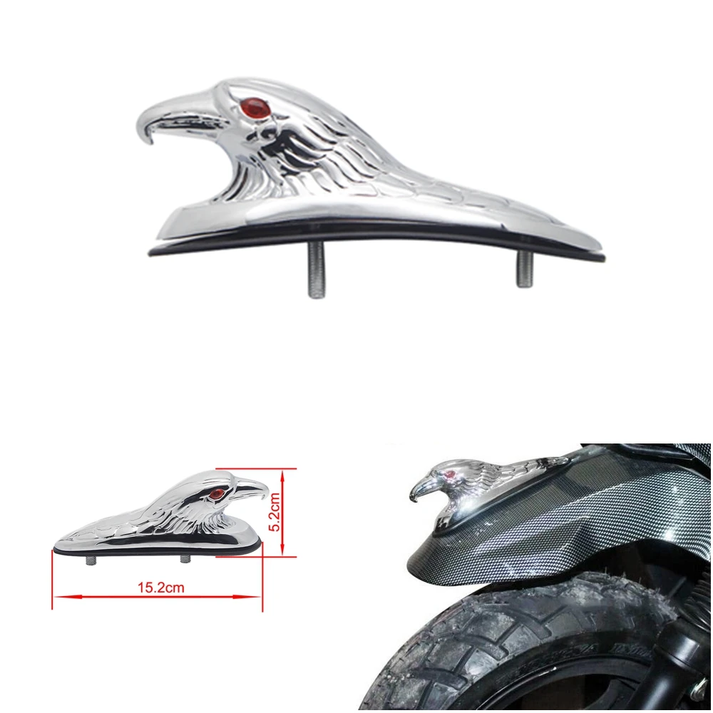 Aramox – Ornamento Per Parafango Moto A Forma Di Testa D’Aquila – Decorazione Universale In Alluminio Cromato Per Kawasaki, Suzuki