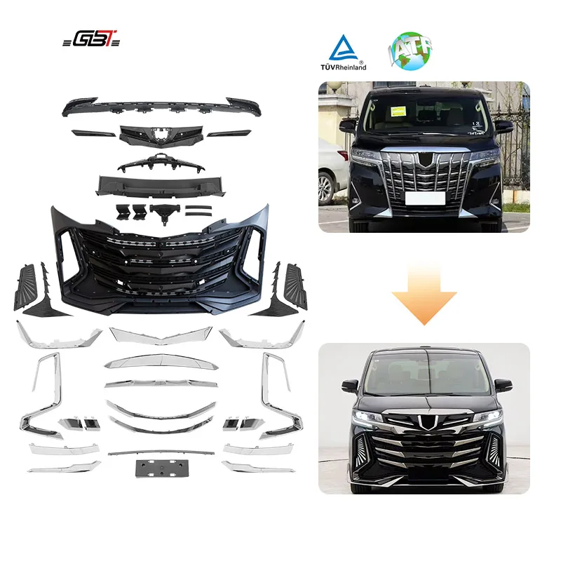 GBT Brand Alphard to Century Hawk Convert Kit Black Chrome Grill Headlight Bumper Accessories for 2019-2023 Toyota Alphard Anh35