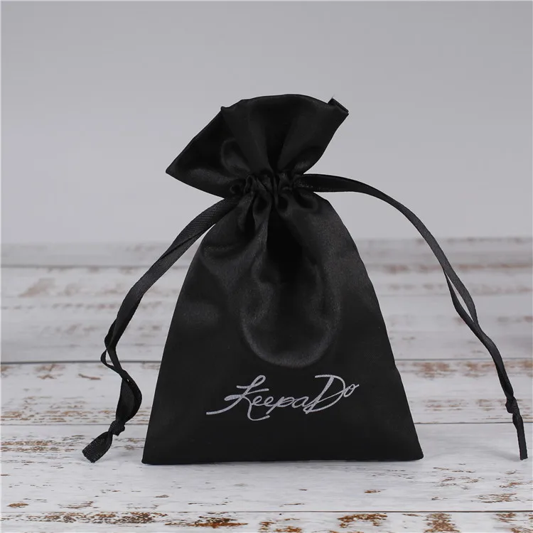 Wholesale Large Satin Drawstring Bag Small Imitated Silk Fabric