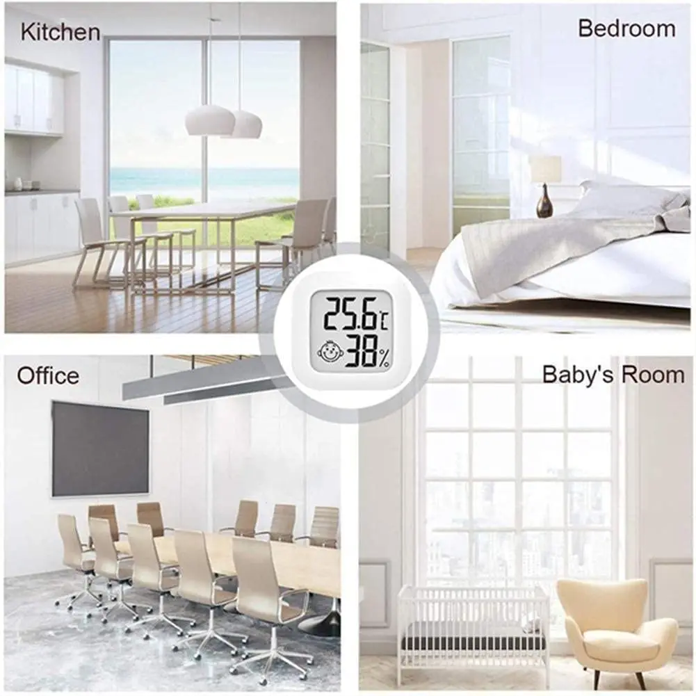 Mini Smiley Electronic Temperature and Humidity Meter Home Office LCD Temperature and Humidity Meter