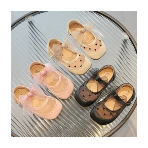 Beautiful Kids Party Shoes Girls Wholesale Fashion Bow-Knot Children's Footwear New Design Princess Style Soft Baby Dress Shoes