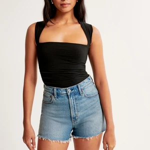 Custom logo Blank square Collar Short Sleeve Vest Elastic Cotton Manufacturer Women Tank Tops