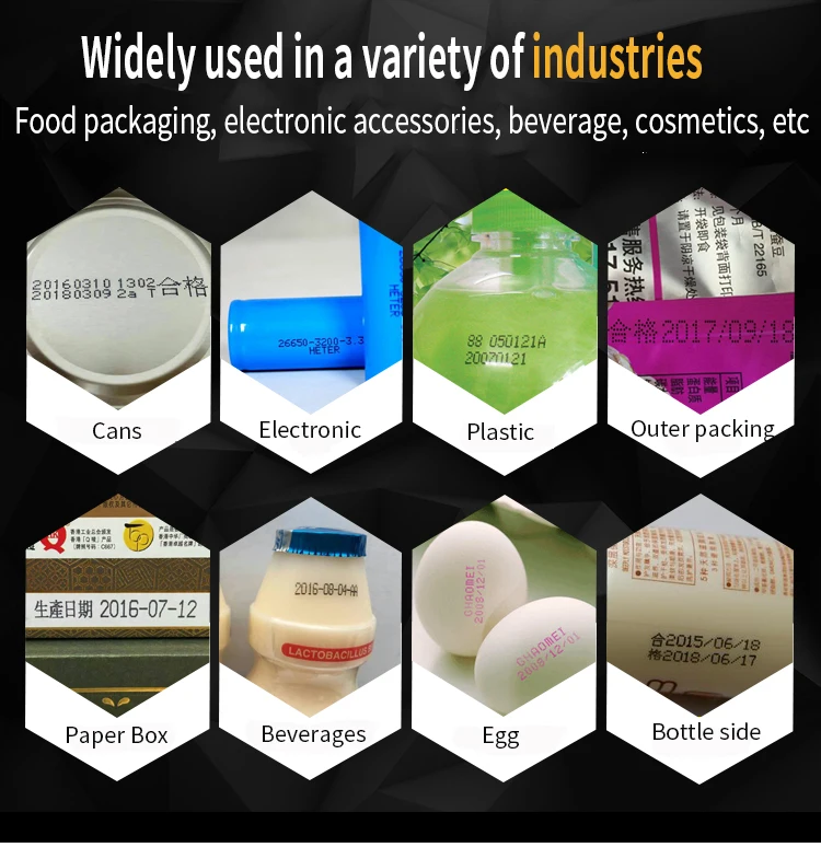Intelligent Batch Code CIJ Inkjet Printer Printing Machine for Bottle Metal Plastic Bag Cans Caton Box