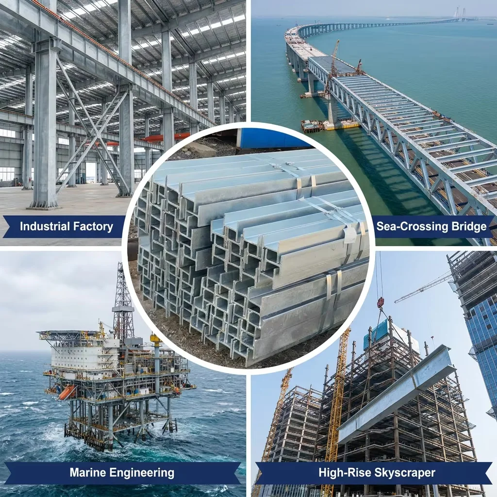 Grade 50 ASTM A36 High Strength Galvanized H Beam for Multi-Storey Building & Hangar Construction 20 Years Factory